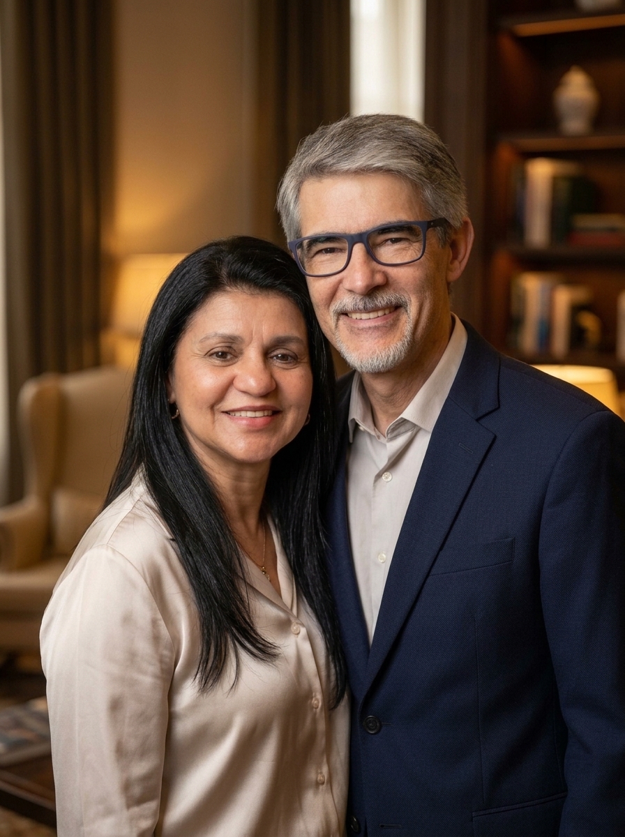 Cassia et Jean-Paul, fondateurs de la conciergerie Airbnb Élégance Séjours à Rouen et Mont-Saint-Aignan
